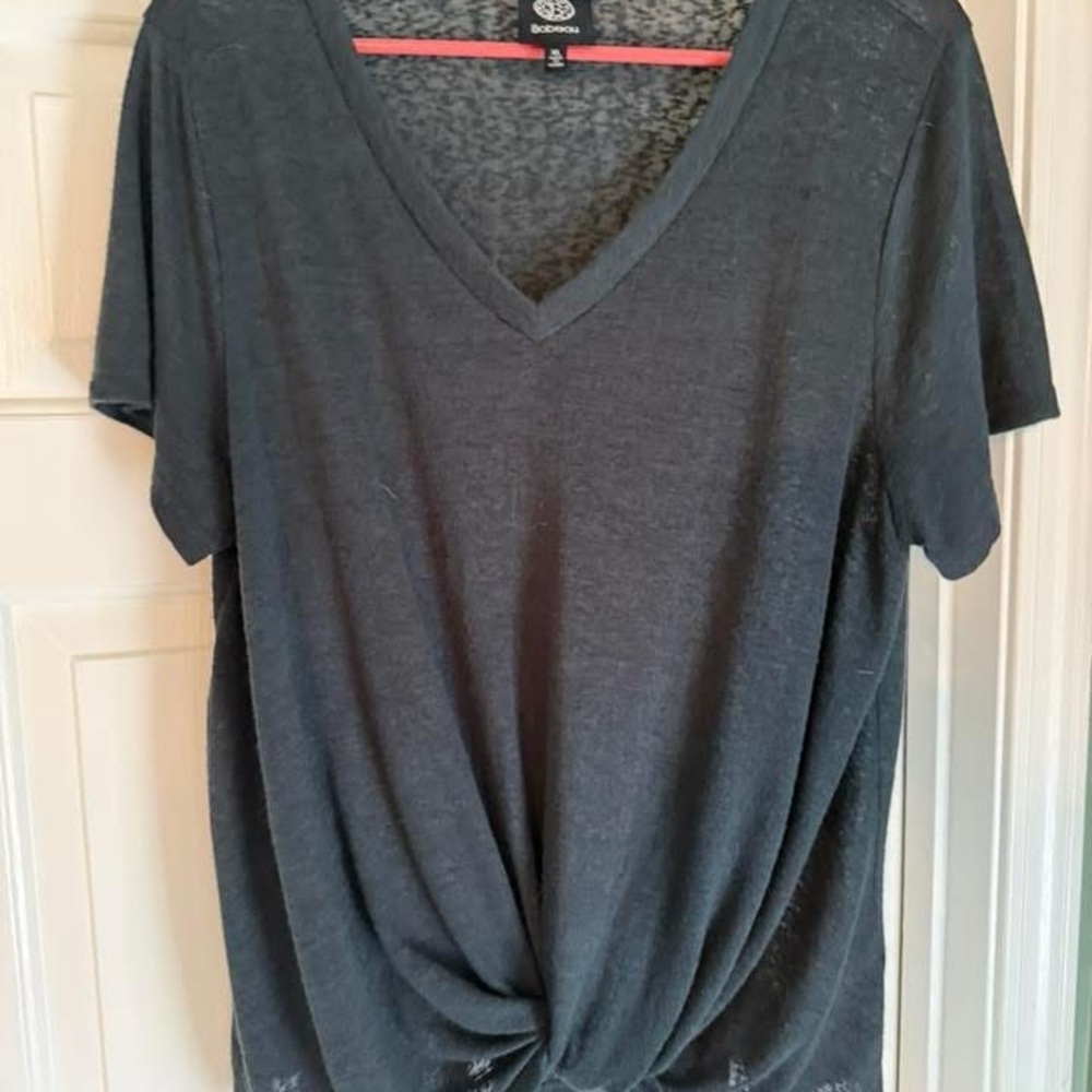 Bobeau Black Short Sleeve Tee Essential Top